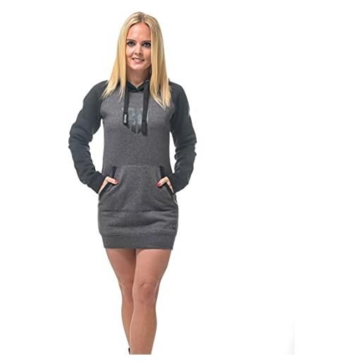 ROCK-IT Apparel donna vestito con maglione raglan con cappuccio i felpa lunga con cappuccio [taglia xs-xxl] nero grigio i alta qualità e molto morbido s