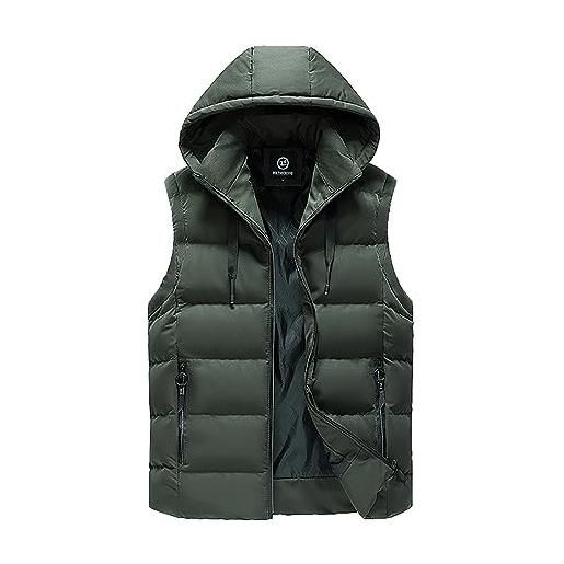 Kobilee piumino smanicato trapuntato da uomo imbottita 4xl piumino smanicato leggero invernale gilet 100 grammi giubbotto smanicato con cappuccio corto giubbino giacca cotone senza maniche