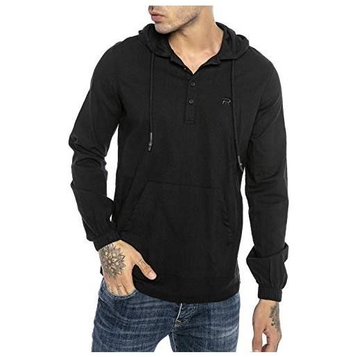 RED BRIDGE maglia di lino da uomo felpa con cappuccio design tunik hooded nero m