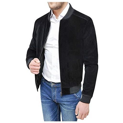 Evoga cappotto uomo class scamosciato invernale (l, nero)