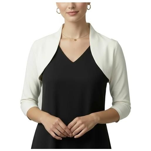 BlackButterfly coprispalle donna sartoriale manica 3/4 | tessuto strutturato elasticizzato, collo rialzato, davanti aperto, da infilare, taglie xs-5xl
