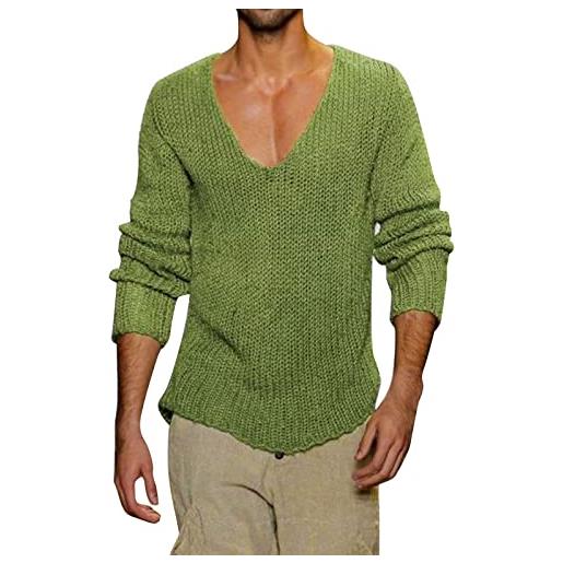 Darringls maglione da uomo vintage con scollo a v a maniche lunghe strappato maglione a maglia primavera autunno maglione uomo maniche lunghe profondo scollo a v solido maglia uomo maglione casual uomo maglione