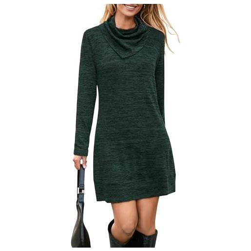 STYLEWORD abito lavorato a maglia abito maglione a maniche lunghe da donna abito invernale caldo abito a tunica per l'autunno inverno