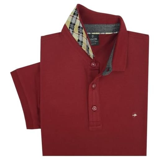 Coveri polo uomo maniche corte puro cotone jersey blu verde m l xl xxl xxxl (it, testo, xl, regular, regular, bordeaux)
