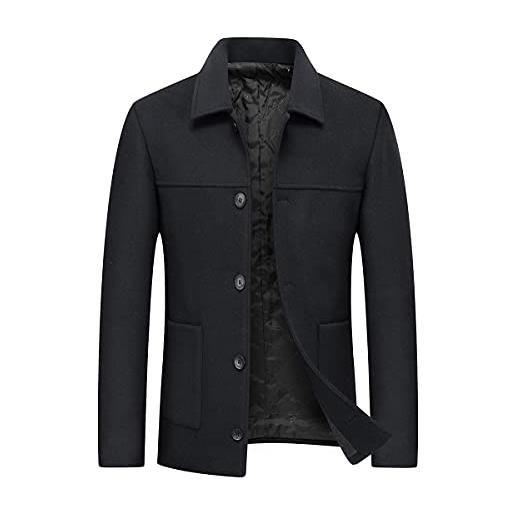 Allthemen cappotto invernale da uomo cappotto caldo cappotto corto slim fit giacca invernale da lavoro per il tempo libero nero 3xl