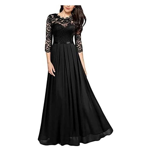 tinbarry abito maxi in pizzo donna abito da sera abito da cocktail abito lungo da ballo abito da festa con scollo a v abito estivo elegante abito maxi abito casual abiti da damigella d'onore