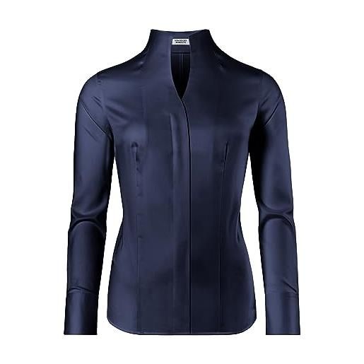 Vincenzo Boretti blusa, modern-fit/taglio abbastanza aderente, colletto alto, twill - facile da stirare blu scuro 46