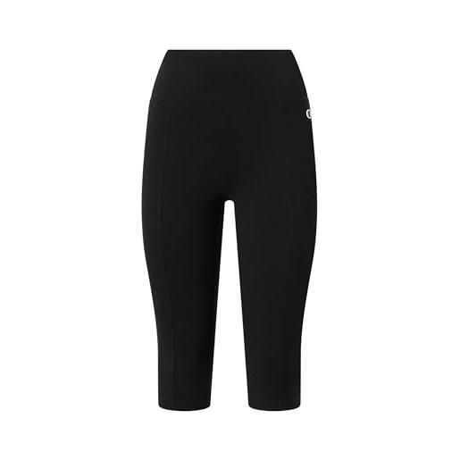 Champion leggings 3/4 in cotone elasticizzato da donna, icons, 118693 (it, testo, m, regular, regular, nero)