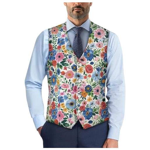 Biyejit gilet da uomo in camouflage, gilet formale aderente con bottoni, scollo a v, per abito da lavoro e cerimonie, s-4xl, m