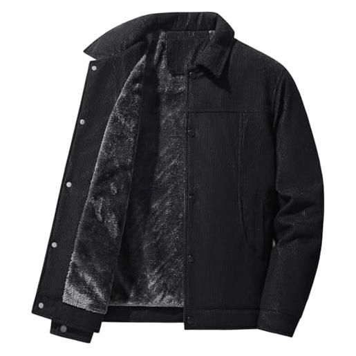Generic giacca uomo invernale in velluto a coste calda e leggera per autunno e freddo con vestibilità ampia e comfort quotidiano