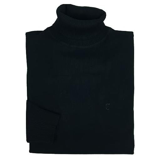 Coveri maglia maglione da uomo dolcevita a collo alto rasato tinta unita m l xl xxl 3xl (it, testo, l, regular, regular, nero)