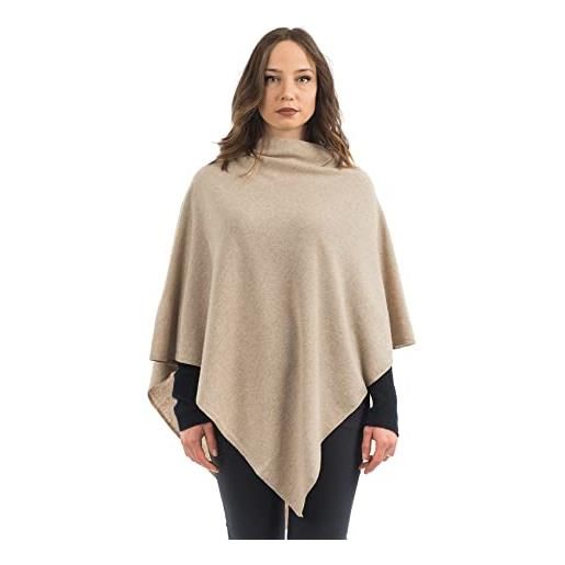 DALLE PIANE CASHMERE poncho donna misto cashmere lana - beige