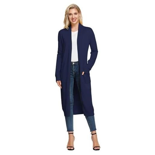 GRACE KARIN cardigan da donna casual aperto sul davanti, lavorato a maglia, coprispalle con tasche