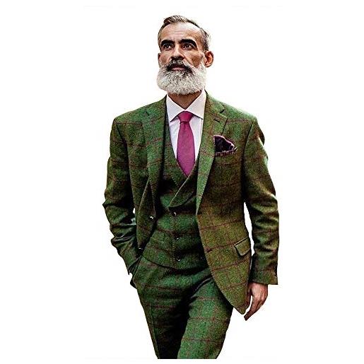 Yaflonjaa yzhen uomo pantaloni gilet con risvolto con risvolto scozzese