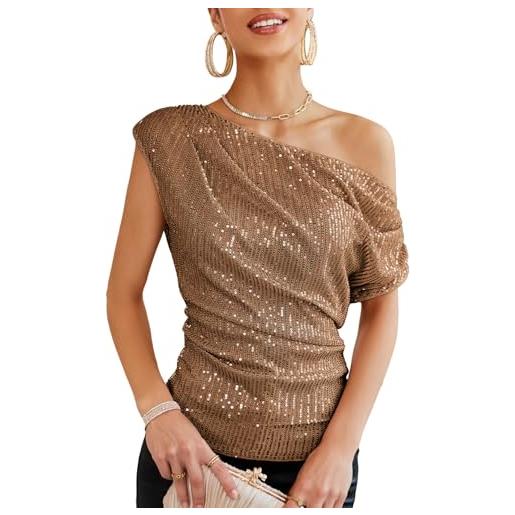 GRACE KARIN top da donna con paillette, glitter
