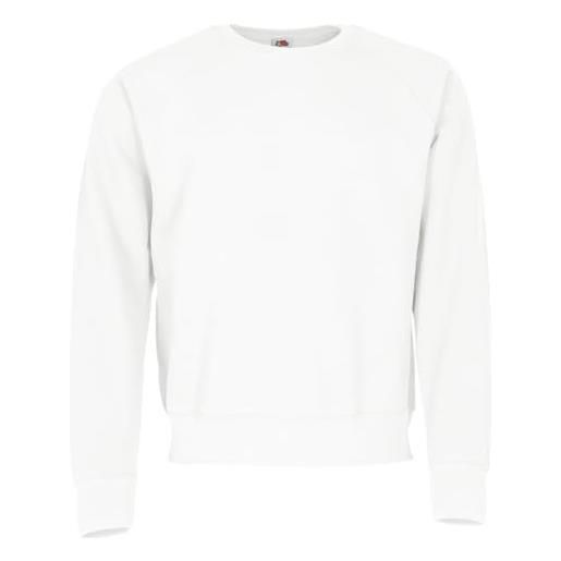 Fruit of the loom maglione classico da uomo raglan, bianco, xl