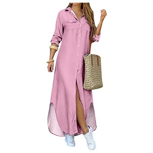 YMING cardigan con bottoni a maniche lunghe da donna abito a righe abito con stampa grafica divertente abito lungo