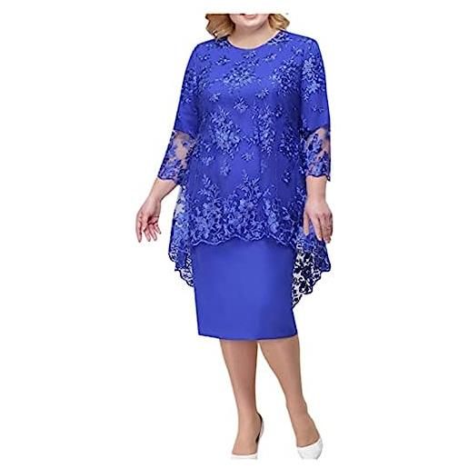 Vagbalena donna yard chiffon scialle abiti da cocktail abiti da vacanza abiti da festa al ginocchio abiti a-line con sovrapposizione abiti da prom ricamo in pizzo set due pezzi