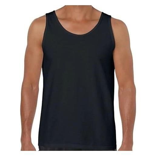 RICHBELL 3 canottiera intimo uomo spalla larga in puro cotone, colore nero blu grigio, taglie assortite dalla s alla xxxl, prodotto italiano (5(l))