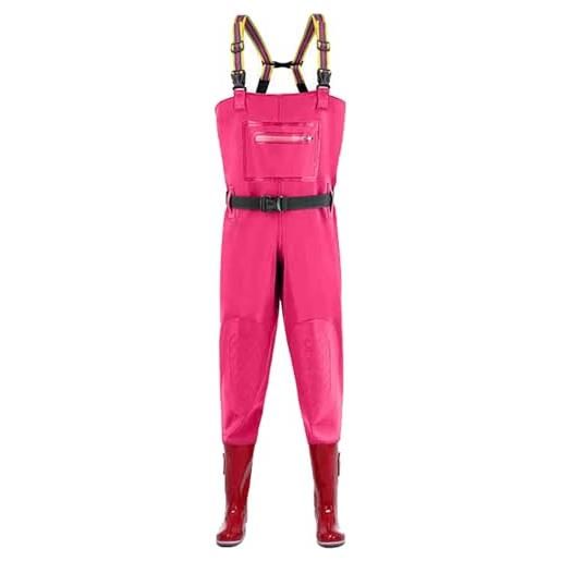 Naturepanda waders pesca, trampolieri da pesca da donna con stivali, stivali da pesca, salopette da pesca, scafandro impermeabili pvc, traspirante, con tasca, per caccia, fattorie, lavori di costruzione