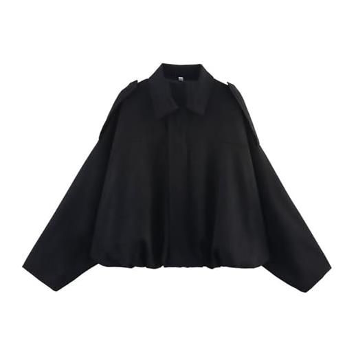 Generico bomber donna corto da donna in finta pelle scamosciata con risvolto con zip giacca moto bomber softshell in finta pelle giacche primavera inverno caldo giacca maniche lunghe