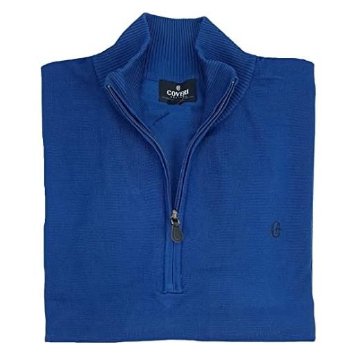 Coveri maglia maglione a lupetto uomo mezza zip collo alto con cerniera m l xl xxl xxxl (xxl - denim)