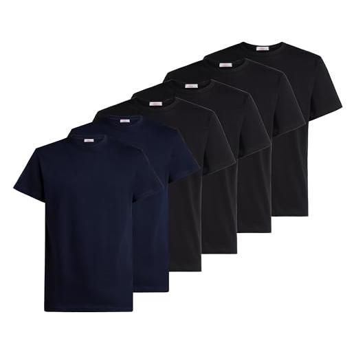 Liabel canotta t-shirt uomo 100% cotone athena, multipack da 3 e 6 pz, certificato oeko-tex, fresca e traspirante