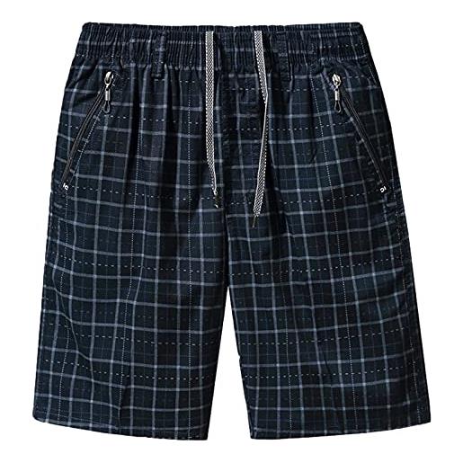 amropi uomo pantaloncini cargo cotone estivi bermuda a quadri pantaloni corti nero, 4xl