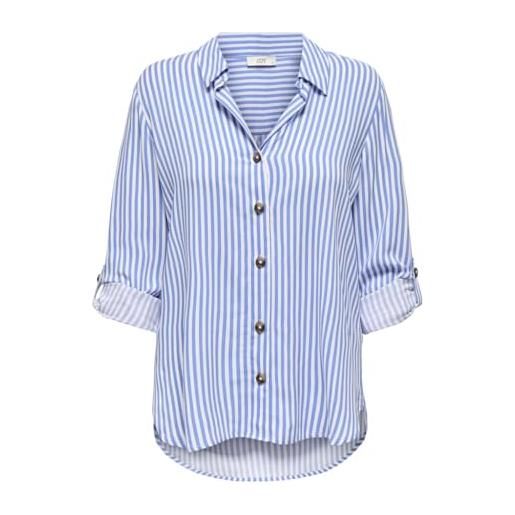 JDY JDYlaurel life l/s shirt wvn dia, bianco oltremarino, m
