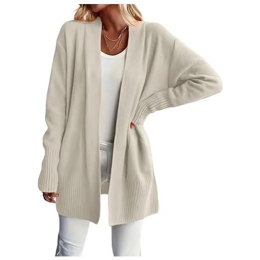 Generico cardigan da donna, a maniche lunghe, aperto sul davanti, in maglia, con tasca, elegante, casual, larghi, da donna, boyfriend, cardigan, cappotti