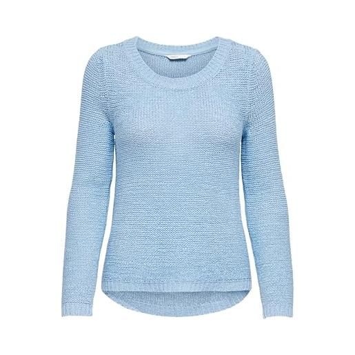 Only onlgeena xo l/s pullover knt noos, pullover donna, clear sky, 
