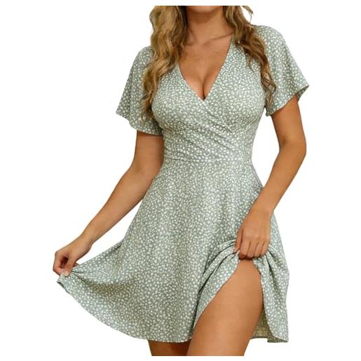 Generico vestiti estivi donna prendisole estivo cotone da vestitino curvy vestito abito abiti casual casa corto lungo eleganti jeans elegante cerimonia primaverile tubino vestitini verde xl
