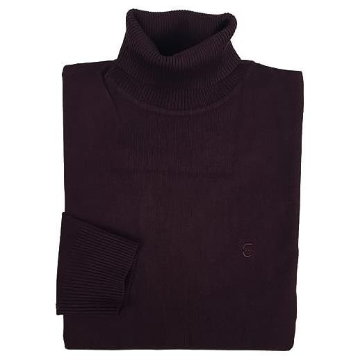 Coveri maglia maglione da uomo dolcevita a collo alto rasato tinta unita m l xl xxl 3xl (xl - bordeaux)