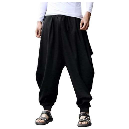 YAOHUOLE pantaloni harem pantaloni harem uomo pantaloni sportivi uomo harem pantaloni uomo, nero , xxl