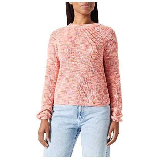 ONLY onlnina ls short o-neck cc knt maglione lavorato a maglia, georgia peach/dettaglio: multi twist, l