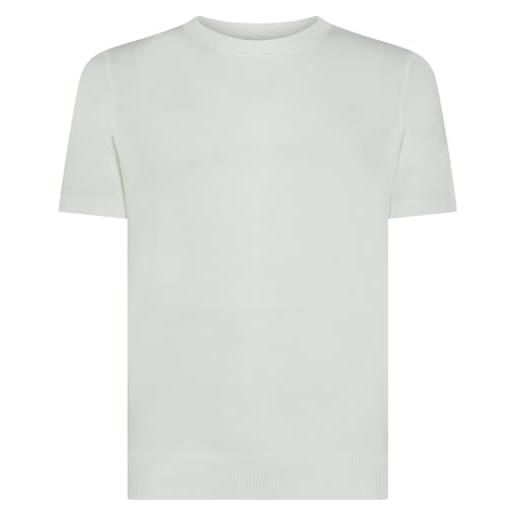 Cashmere Zone cz - t-shirt uomo jersey cotone maglia polo elegante slim fit maglietta classica traspirante manica corta casual raffinata (bianco, l)