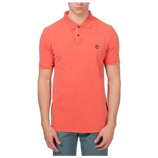 Timberland - polo uomo regular stone-washed con logo - taglia l