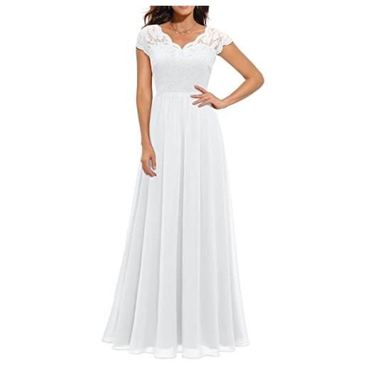 EGSDMNVSQ donna elegante vestito lungo vestiti scollo a v maxi da sera abito cocktail vestito lungo abito da sera