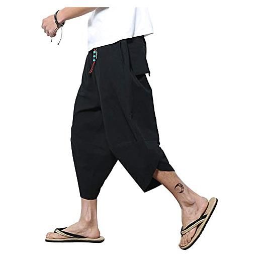 MISSMAOM_Fashion2019 harem uomo donna pantaloni harem in cotone leggero stile hippie alibaba goa pants, nero, 2xl