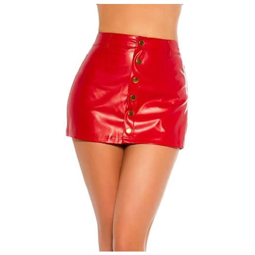 Koucla gonna con bottoni, colore: rosso, 42