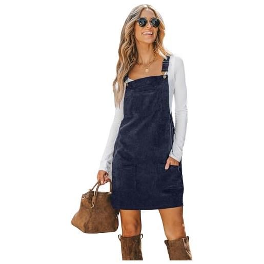 CUPSHE mini abito casual da donna con scollo quadrato in velluto a coste tinta unita tasca frontale spalline larghe abiti generali corti