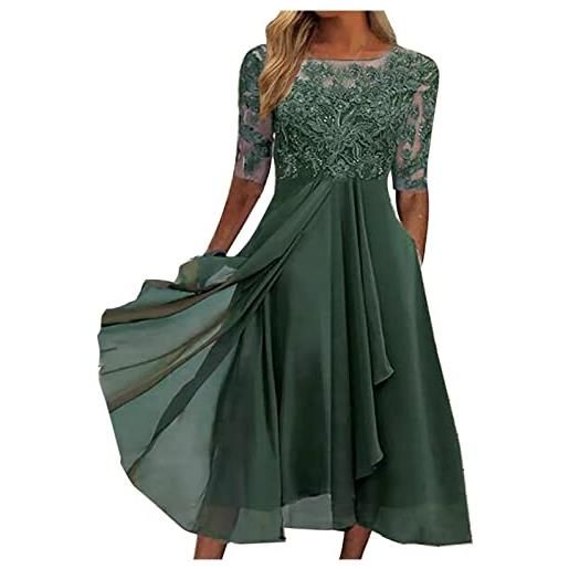 NaLatia donna vestito elegante lungo abito da sera scollo a v manica corta stampa chiffon vestiti curvy aderente abito estivo taglie forti maxi abiti da cerimonia