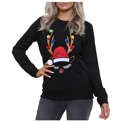 NOROZE donna maglione di natale buon natale regali donne elfo pullover lavorato a maglia