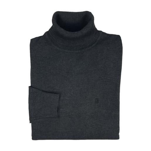 Coveri maglia maglione da uomo dolcevita a collo alto rasato tinta unita m l xl xxl 3xl (xl - grigio)
