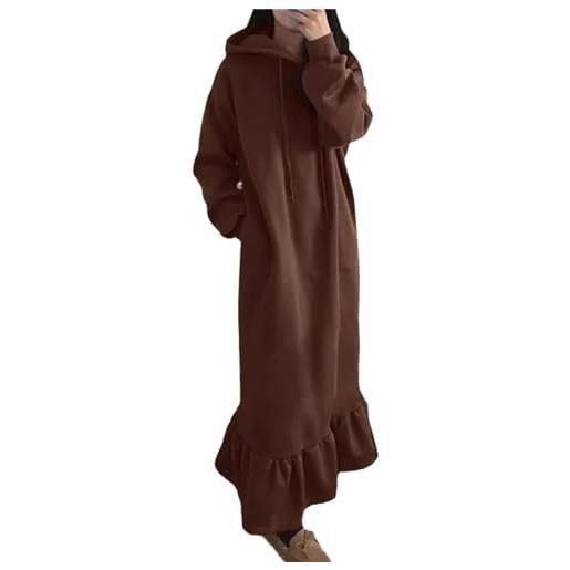 tinetill abito invernale donna taglie forti abito pullover caldo con cappuccio abito lungo foderato in pile felpa con cappuccio a maniche lunghe felpa lunga ampia abbigliamento per il tempo libero