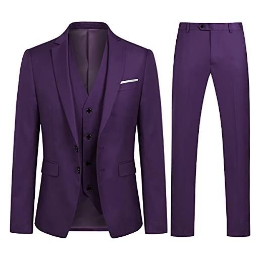 YOUTHUP abito uomo 3 pezzi slim fit blazer gilet pantaloni elegante
