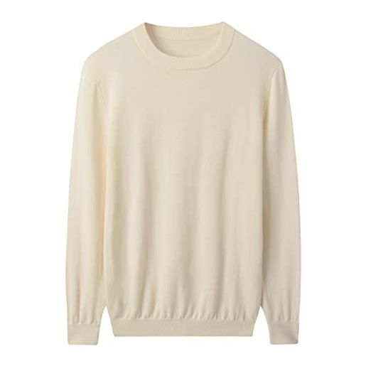 ZHILI maglia girocollo da uomo autunno caldo lana merino maglia a maglia solida