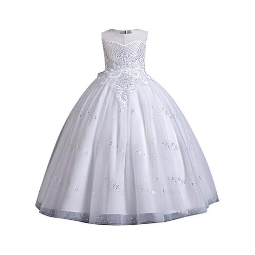 Generico elegante vestito per ragazze abiti damigella principessa abito lungo tulle pizzo cerimonia compleanno natale halloween carnevale cocktail