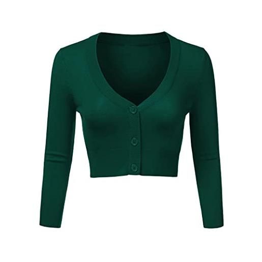 Aottori coprispalle donna manica lunga scollo a v con bottoni | cardigan corto, elegante, bolero a maglia, giacca leggero matrimonio, per primavera autunno