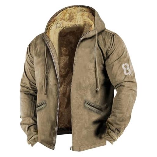 Meaunzyl giubbotto invernale uomo camicia boscaiolo uomo giacca flanella spessi fodera di peluche felpa con cappuccio foderata casual felpa cappuccio in pile giacca invernale con tasca